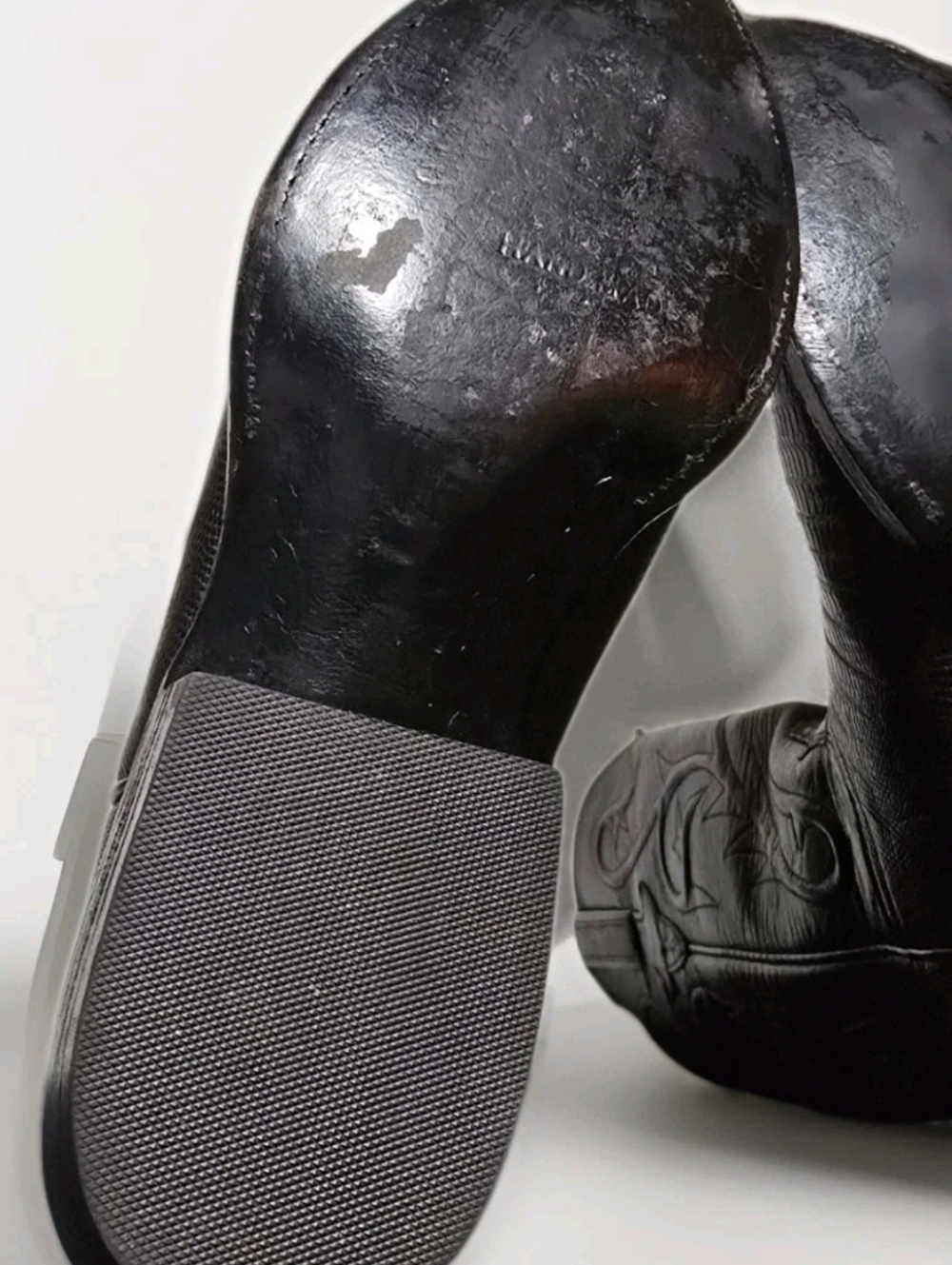 Lucchese Classics Black Cherry Teju Lizard Cowboy Boots USA Deadstock 6.5B - Picture 8 of 14